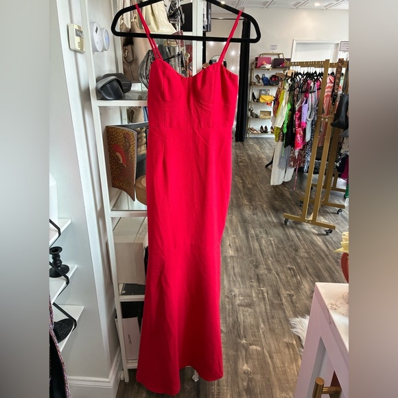 Lulus Red long floor length Dress with bustier top size XS - Picture 1 of 8
